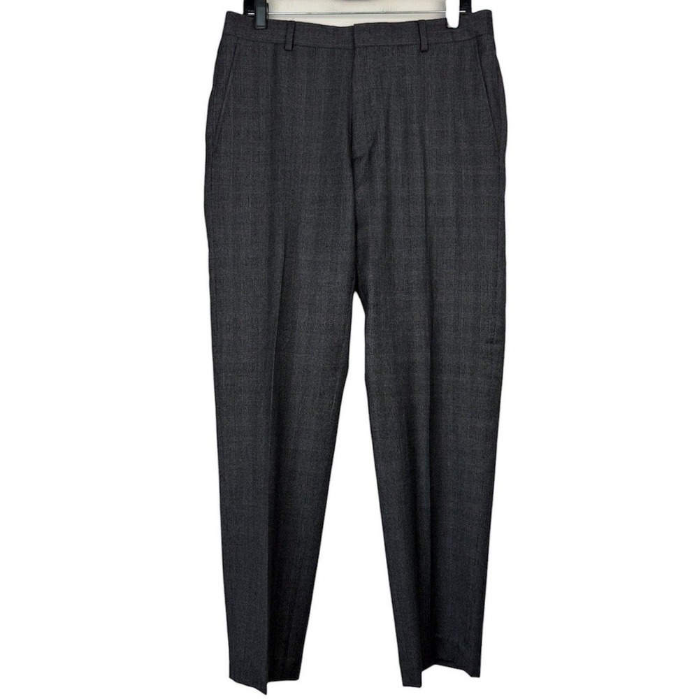 Jos. A. Bank 1905 Dress Pants Mens 32x30 100% WOOL Grey Glen Plaid Trousers